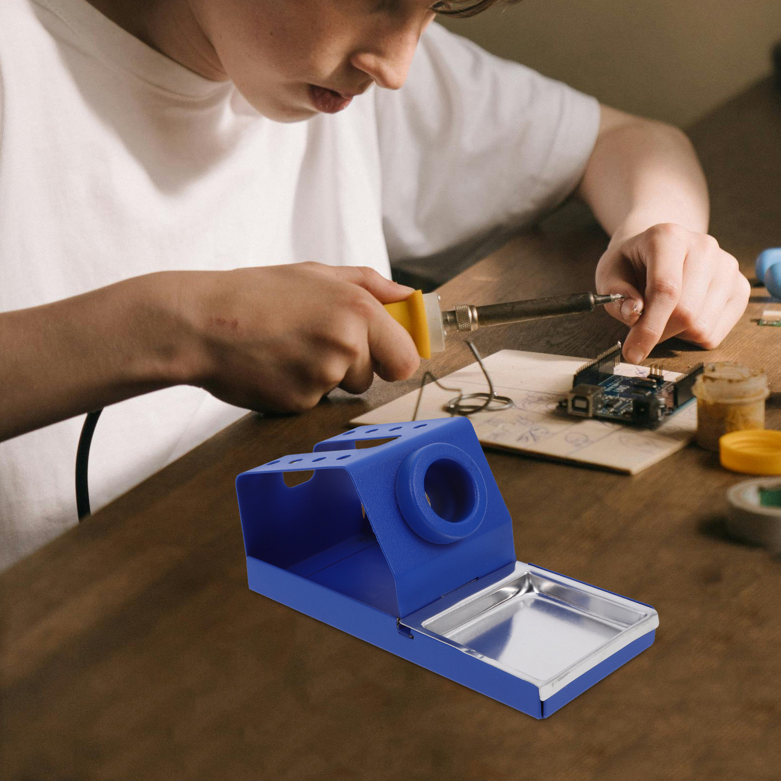 Soporte metálico para soldador - Diy Electronics Workstation reseña y precio