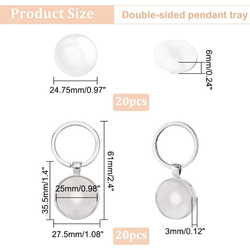 20 piezas llavero cabujón ajus - Diy Electronics Websites reseña y precio